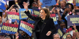 Image: kamala harris election rally politics political politician crowd