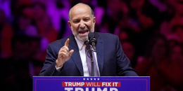 Howard Lutnick speaks at a rally at Madison Square Garden on Oct. 27, 2024, in New York. 