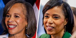 A split composite of Lisa Blunt Rochester and Angela Alsobrooks.