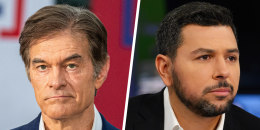 A split composite of Mehmet Oz and Ayman Mohyeldin.