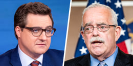 A split side by side image of Chris Hayes and Gerry Connelly