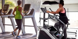 Woman on treadmill / Woman on stair climber