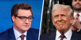 Chris Hayes and President Trump.