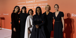 Actress Sheryl Lee Ralph (center), Olympic swimmer Yusra Mardini (second from left) and photojournalist Lynsey Addario (third from left) attend the International Women’s Day Awards Gala at the 30/50 Summit.