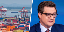 Side by side of a port and Chris Hayes.