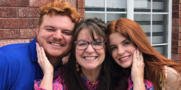 Sara McOlvin with mom and brother