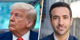 A split composite of Donald Trump and Ari Melber