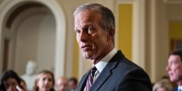 Senate Majority Leader John Thune at the Capitol on May 20, 2025. 