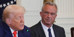Health and Human Services Secretary Robert F. Kennedy Jr. listens as President Donald Trump speaks
