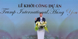 Eric Trump during the groundbreaking ceremony for the Trump International, Hung Yen resort and golf course project in Hung Yen province on May 21, 2025.