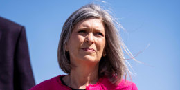 Sen. Joni Ernst, R-Iowa, in Atlantic, Iowa, on March 31, 2025.