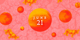 Planets over a zodiac collage background