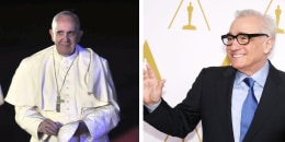 Martin Scorsese en la entrega de premios Oscar; papa Francisco en su visita a México