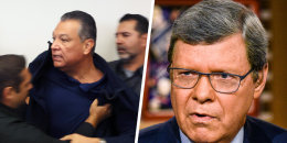 A side by side of Alex Padilla and Charlie Sykes.
