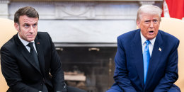 Emmanuel Macron and Donald Trump meet in the Oval Office