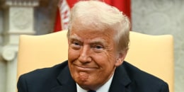 President Donald Trump in the Oval Office on Feb. 7, 2025.           
