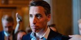 Sen. Josh Hawley, R-Mo., speaks at the Capitol on June 2, 2025. 