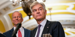 Mehmet Oz, administrator of the Centers for Medicare & Medicaid Services, speaks at a news conference following Senate Republican policy luncheons at the Capitol on June 17, 2025. 