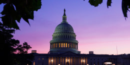 The Capitol building at dusk