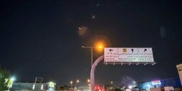Interceptor missiles are fired, after Iran's armed forces say they targeted the Al-Udeid base in a missile attack, as seen from Doha