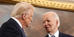 Donald Trump greets Joe Biden