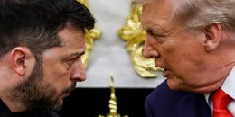 President Donald Trump and Ukrainian President Volodymyr Zelenskyy speaking