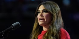 Kimberly Guilfoyle speaks at a podium