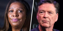 Letitia James and James Comey. 
