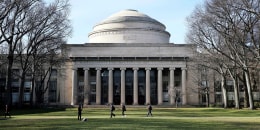 Students walking on the Massachusetts Institute of Technology campus.