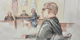 A sketch of Sean Grayson seated in court