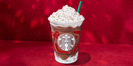 Target and Starbucks teamed up a new holiday drink: Frozen Peppermint Hot Chocolate.