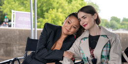 Emily In Paris. (L to R) Ashley Park as Mindy, Lily Collins as Emily in episode 506 of Emily In Paris. Cr. Caroline Dubois/Netflix © 2025