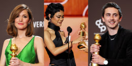 Rose Byrne, Teyana Taylor and Timothee Chalamet at the Golden Globes