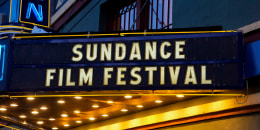 The marquee of the Egyptian Theatre is seen during the Sundance Film Festival on Sunday, Jan. 26, 2025, in Park City, Utah.