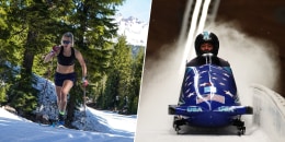 Composite image of Jessie Diggins and Frank Del Duca