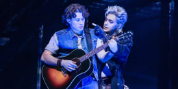 L.J. Benet, left, and Ali Louis Bourzgui perform in "The Lost Boys" in New York on March 26, 2026.