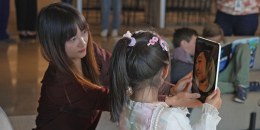 Parents and children tested out Roblox's new biometric age-checking tool at the company's San Mateo, Calif., headquarters in May 2026.