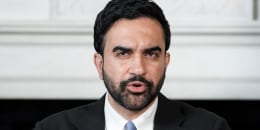 New York City Mayor Zohran Mamdani delivers a speech.