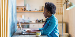 Image: Young woman studying at home