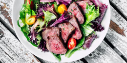 Steak with salad