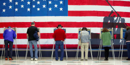 Image: Voters cast their ballots to vote in state and local elections at Robious Elementary School in Midlothian, a suburb of Richmond