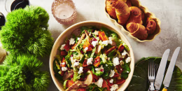 Green Salad with Roasted Butternut Squash, Pears, and Goat Cheese