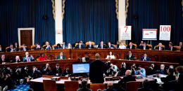 Image: Ambassador to the European Union Gordon Sondland is sworn-in for testimony in an impeachment inquiry hearing on Nov. 20, 2019.