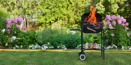 Flames in a barbecue