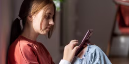 teenager on phone