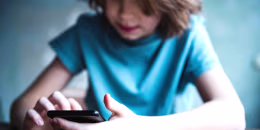 Boy using phone