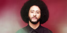 Colin Kaepernick looks at the camera.