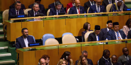 Empty seats in the Iran delegation as President Donald Trump addresses the U.N. General Assembly on Sept. 22, 2026.