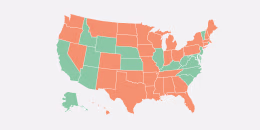 Map showing states with criminal statutes of limitations for adult rape (orange) and with no statutes (green)