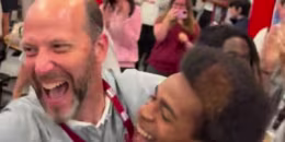 Principal Bobby Davis went to break up a fight. He didn't realize it was all a prank.